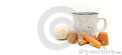 Traditional corn beverage called `atole` or `atol` Stock Photo