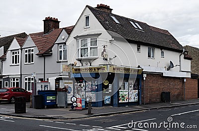 A Traditional Corner Shop In England. Editorial Stock Photo