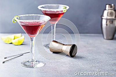 Traditional Cosmopolitan martini with sugar rim Stock Photo