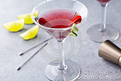 Traditional Cosmopolitan martini with sugar rim Stock Photo