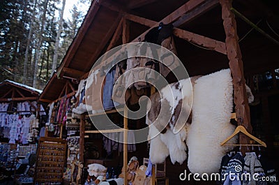Traditional craft shop in a market Stock Photo