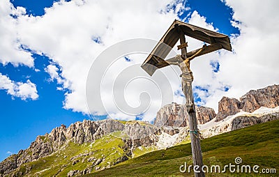 Traditional Crufix in Dolomiti Region - Italy Stock Photo