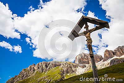 Traditional Crufix in Dolomiti Region - Italy Stock Photo