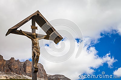 Traditional Crufix in Dolomiti Region - Italy Stock Photo