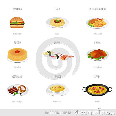 Traditional cuisine Vector Illustration