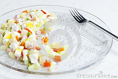 traditional Czech Christmas potato salad Stock Photo