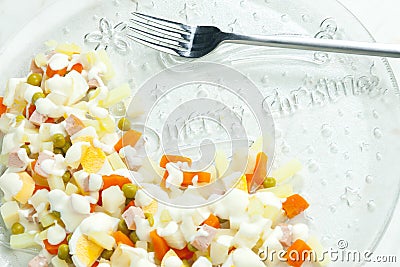 traditional Czech Christmas potato salad Stock Photo