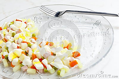 traditional Czech Christmas potato salad Stock Photo