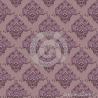 Traditional damask baroque ornamental vintage ancient seamless pattern Vector Illustration