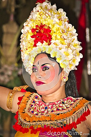 Traditional dance Legong and Barong is performed by local professional actors Editorial Stock Photo