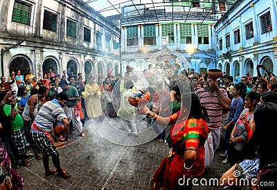 Traditional dance at Navratri festival Editorial Stock Photo