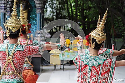 Traditional dancing in thailand. Editorial Stock Photo