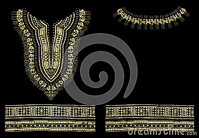 Traditional Dashiki African Pattern Foil Graphic Design Stock Photo