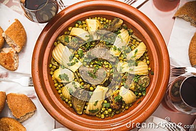 Traditional delicious Moroccan Tagine Stock Photo