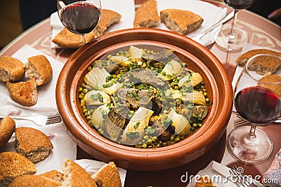 Traditional delicious Moroccan Tagine Stock Photo