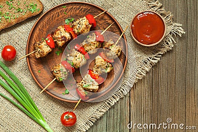 Traditional delicious turkey kebab skewer barbecue Stock Photo