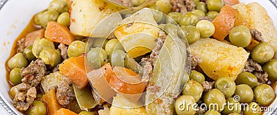 Traditional delicious Turkish foods; pea bezelye food Stock Photo