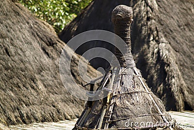 Traditional detail of hut of inhabitant in Sumba island Stock Photo