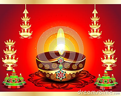 Traditional Diwali Background Vector Illustration