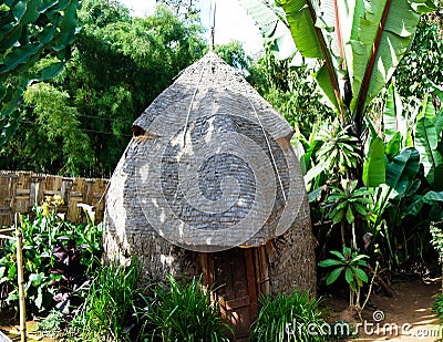 Traditional Dorze tribe house in Chencha , Ethiopia Stock Photo