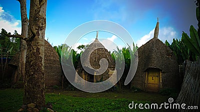 Traditional Dorze tribe village, Chencha, Ethiopia Stock Photo