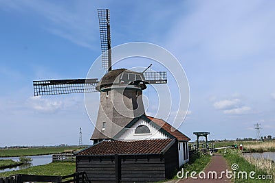 Traditional drainage windmill Editorial Stock Photo