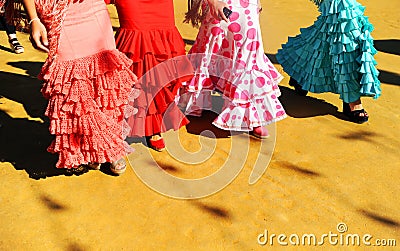 Traditional dresses at the Seville fair, Fiesta in Spain Editorial Stock Photo