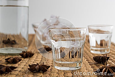 Traditional drink Ouzo or Raki Stock Photo