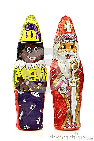 Traditional Dutch chocolate sinterklaas figures Stock Photo