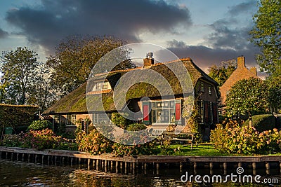 Giethoorn traditional house architecture, Netherlands Editorial Stock Photo