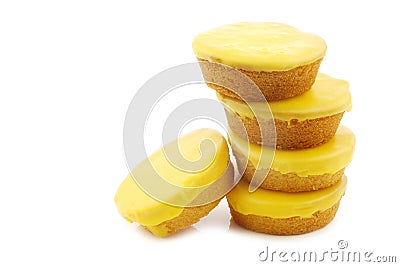 Traditional Dutch yellow glazed cakes Stock Photo