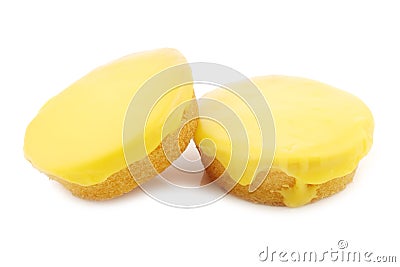 Traditional Dutch yellow glazed cakes Stock Photo