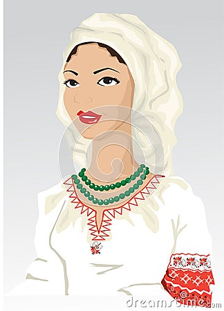 Traditional east european woman Vector Illustration