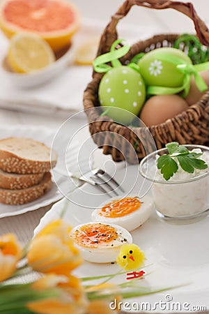 Traditional Easter breakfast Stock Photo