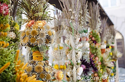 Traditional easter decor handmade floral palm fair Stock Photo