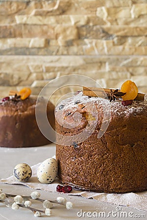 Traditional Easter panettone Stock Photo