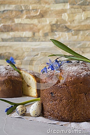 Traditional Easter panettone Stock Photo