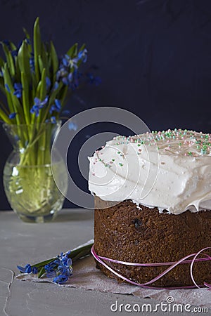 Traditional Easter panettone Stock Photo