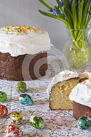 Traditional Easter panettone Stock Photo