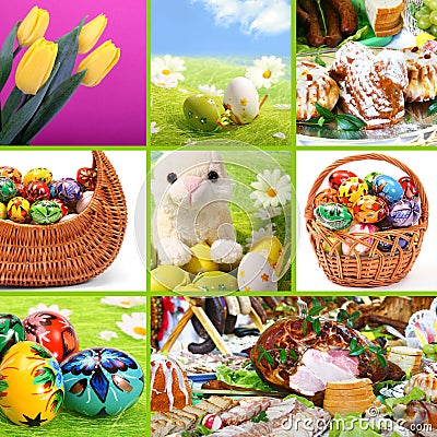 Traditional Easter - themed collage Stock Photo