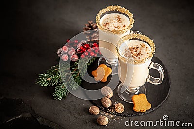 Traditional eggnog for Christmas Stock Photo