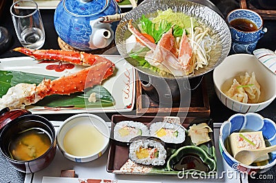 Japanese Kaiseki Cuisine Stock Photo