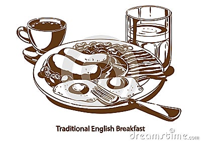 Traditional English breakfast Vector Illustration