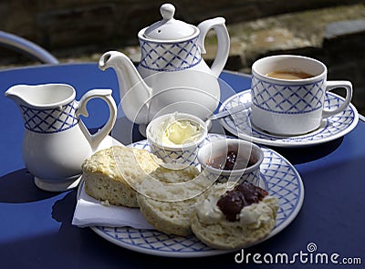 Traditional english cream tea Stock Photo