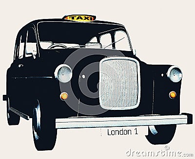 Traditional english taxi / cab Stock Photo