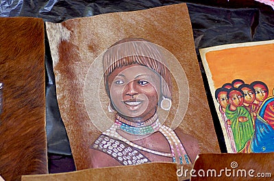 Traditional Ethiopian artwork Editorial Stock Photo