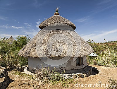 Traditional Ethiopian house. Karat Konso. Ethiopia. Stock Photo