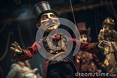 traditional European style marionette puppet master of ceremonies Stock Photo