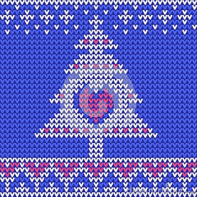 Traditional Fair Knitted Pattern. Christmas and New Year Design Background Vector Illustration