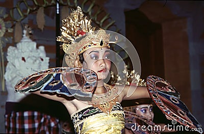 Traditional female dancer in Ubud, Bali, Indonesia Editorial Stock Photo